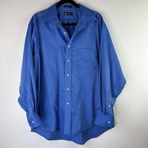 Chaps Men's Size XL Classic Fit Long Sleeve Casual Button Up Blue Collared